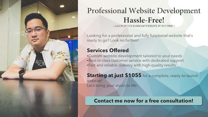 Gig Preview - Custom website design and development services