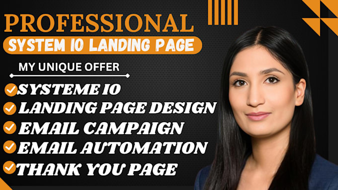 Gig Preview - Do systeme io sales funnel landing page, systeme io landing page, landing page