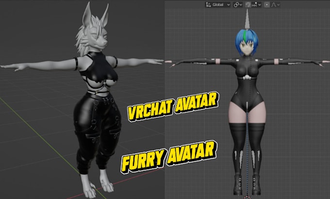 Gig Preview - Custom 3d vrchat vr chat avatar, nsfw avatar rigging and animation furry avatar