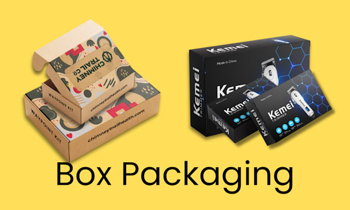 Gig Preview - Do box packaging, mailer box, dieline design, product label 3d mockup box design