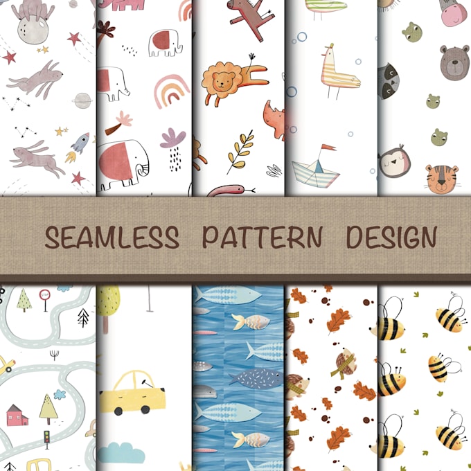 Gig Preview - Crate seamless pattern for kids product