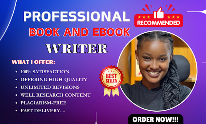 Gig Preview - Be your ebook writer, fiction ghostwriter, ghost book writer, non fiction book