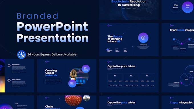 Gig Preview - Design branded powerpoint presentation for crypto, nft, ai, web3, saas, and tech