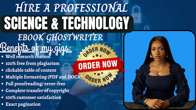 Gig Preview - Ghostwrite unique 30k words science and technology ebooks, cyber security ebook