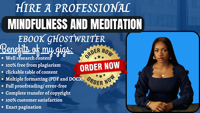 Gig Preview - Ghostwrite 30k words mindfulness, meditation, exercise wellness, yoga, ebook