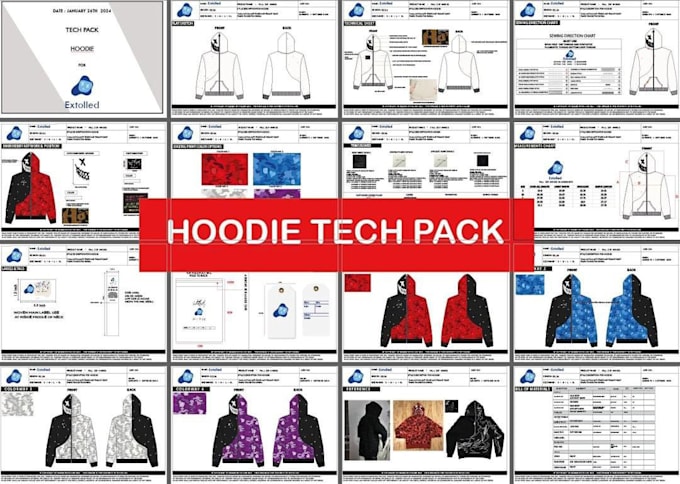 Gig Preview - Outerwear hoodies jacket fashion design tech pack sweatshirt active wear jogger