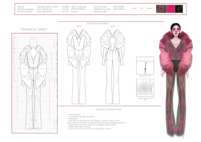 Gig Preview - Create fashion tech pack with flats for production