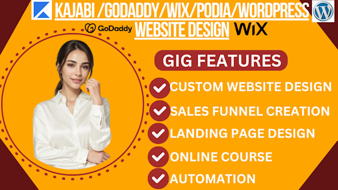 Bestseller - design podia kajabi website or wix godaddy wordpress website and website SEO