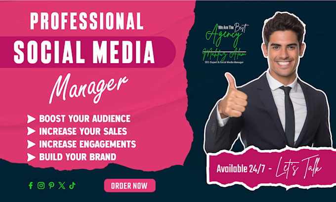 Gig Preview - Be your social media marketing manager and content creator