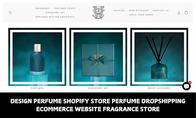 Gig Preview - Design perfume shopify store perfume dropshipping ecommerce fragrance website