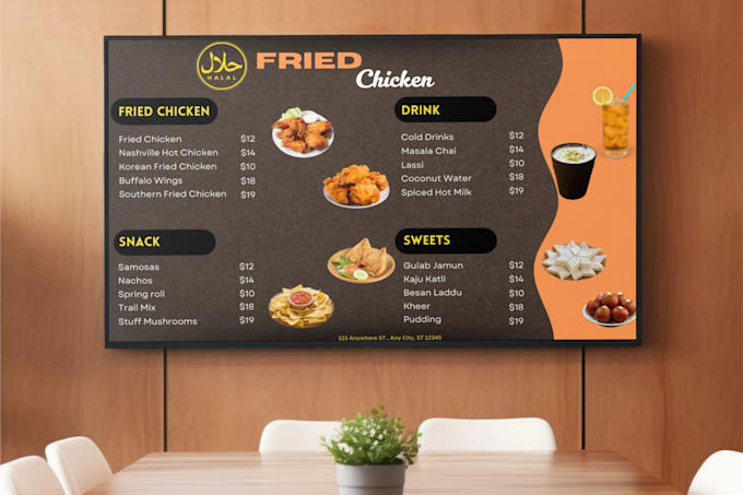 Gig Preview - Do menu board, digital menu, cafe menu, catering menu and animated menu in canva