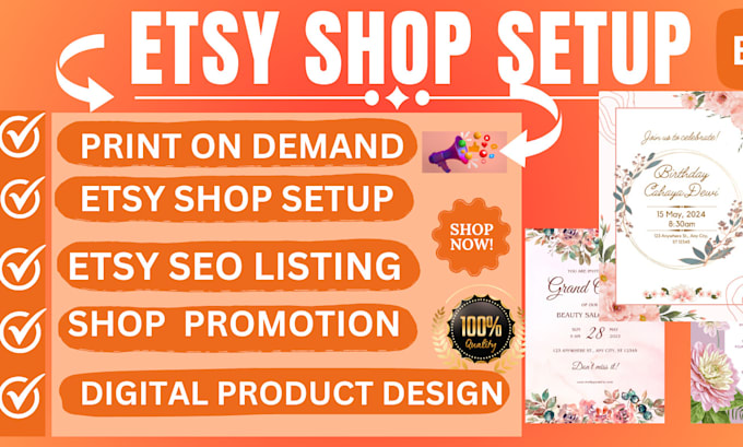 Gig Preview - Setup etsy shop, etsy digital products, etsy listiing, stan store, etsy seo rank