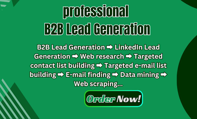 Gig Preview - Do b2b lead generation linkedin leads email list building and prospect list