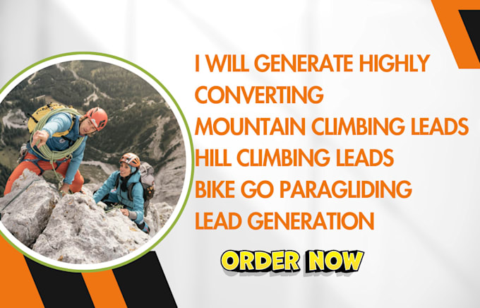 Gig Preview - Generate mountain climbing leads sport club leads hill bike go paragliding leads