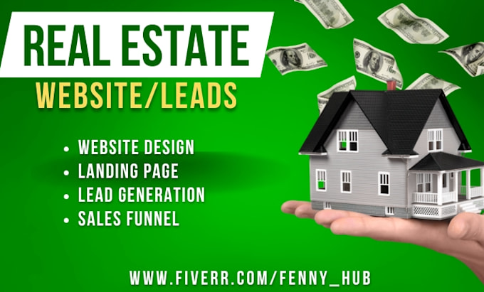 Gig Preview - Generate real estate leads via real estate landing page real estate website