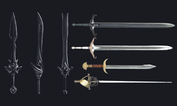 Gig Preview - Create printable sword 3d swords sword stl 3d weapon for 3d printing