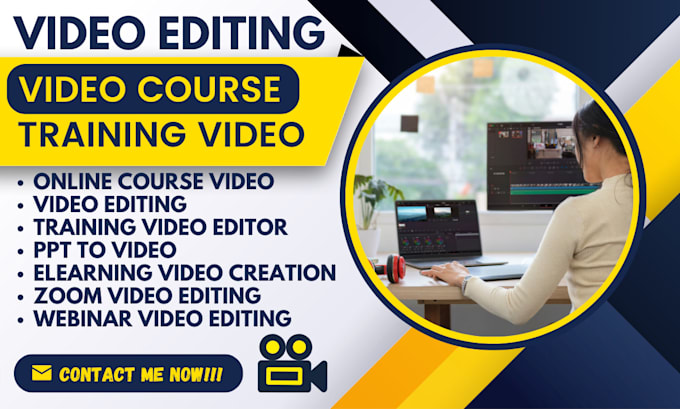 Gig Preview - Udemy course video editing, training video scriptwriting avatar animated course