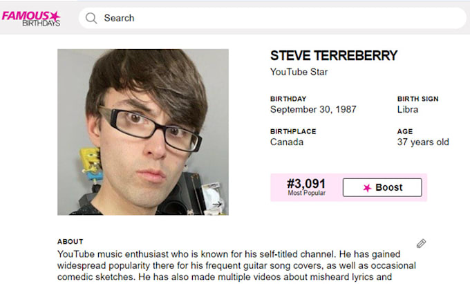 Gig Preview - Create a famous birthdays profile for you and your family