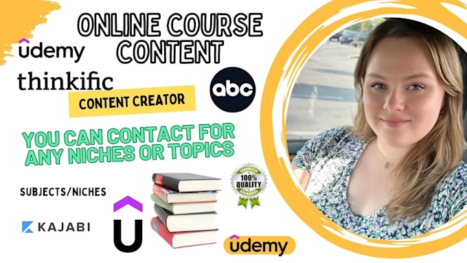 Gig Preview - Write an engaging online course content workbook lesson plan quiz and assignment