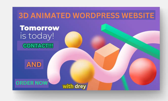 Gig Preview - Design 3d animated wordpress website design wordpress website wordpress spline