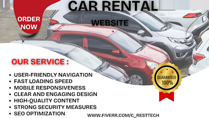 Gig Preview - Design vehicles heir car leasing service taxi booking auto rental website