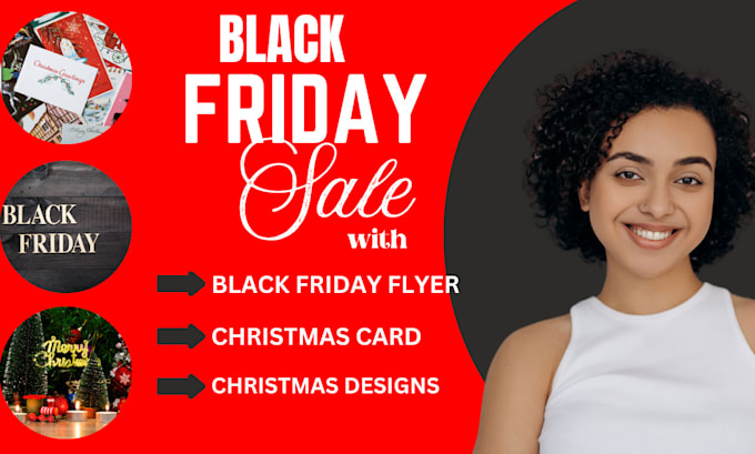 Gig Preview - Design black friday sale, flyer, christmas card design