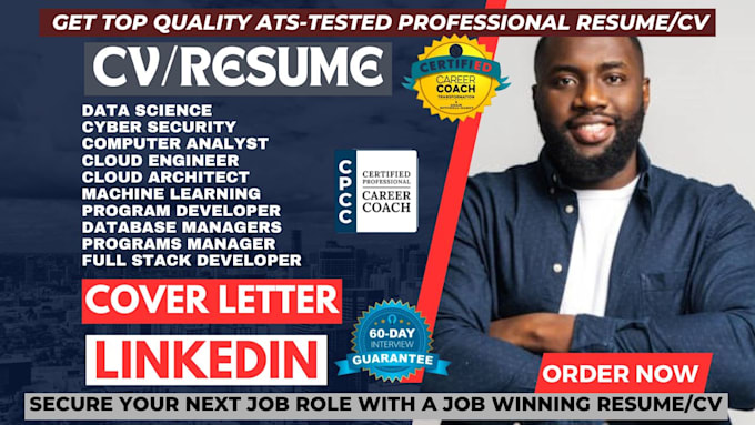 Bestseller - write cyber security resume, web designer, machine learning, devops engineer CV