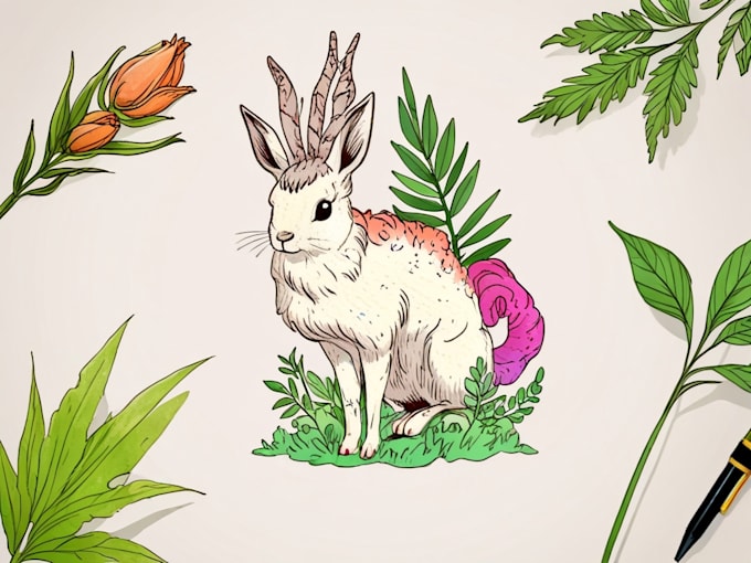 Gig Preview - Draw an animal and botanical illustration for you