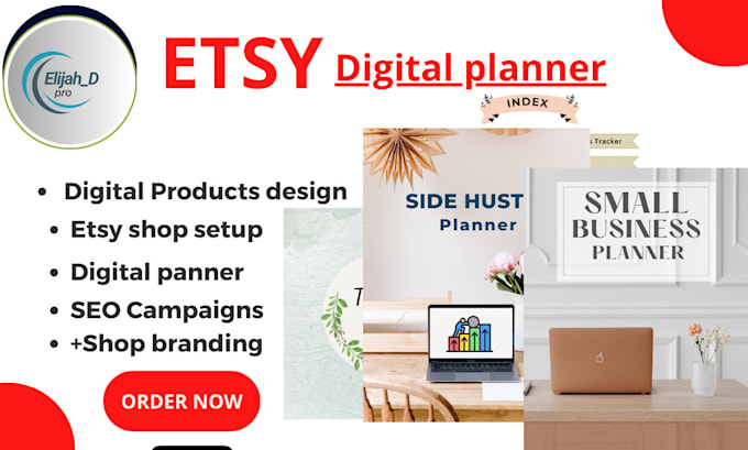 Gig Preview - Design  etsy  digital products, etsy digital planner etsy shop digital products