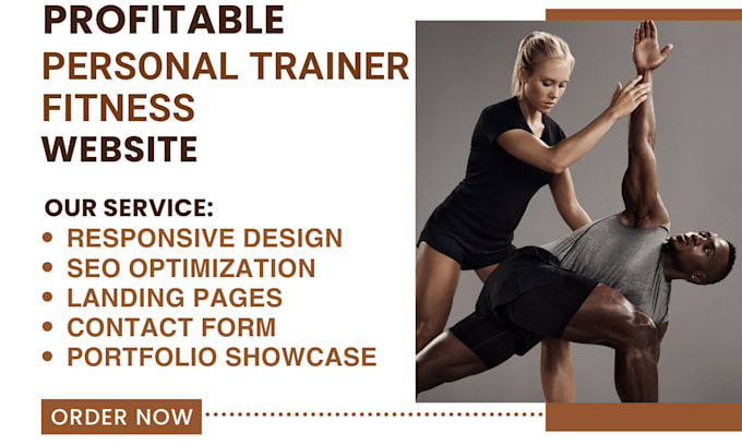 Gig Preview - Design personal trainer health gym sport yoga studio fitness trainer website