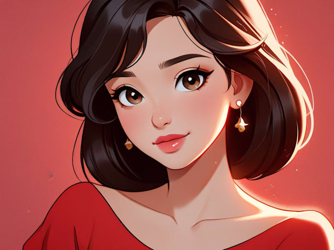 Gig Preview - Draw a gorgeous disney style cartoon portrait