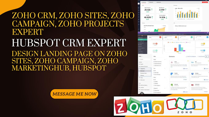 Gig Preview - Design landing page on zoho sites, zoho campaign, zoho marketinghub, hubspot