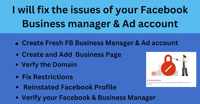 Bestseller - fix the issues of facebook business manager and ad account