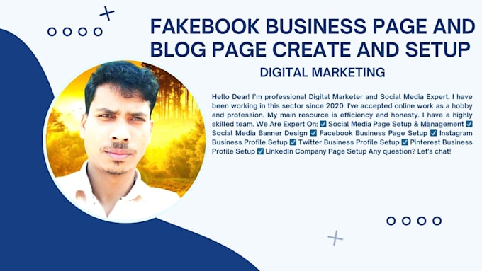 Gig Preview - Create and setup fakebook business page and blog page