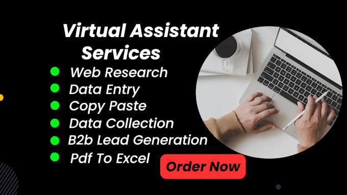 Gig Preview - Be reliable data entry and web research virtual assistant