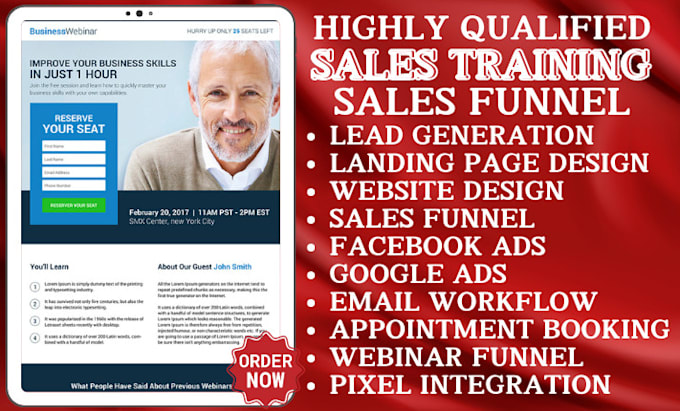 Gig Preview - Generate hot sales training leads sales training website sales training funnel