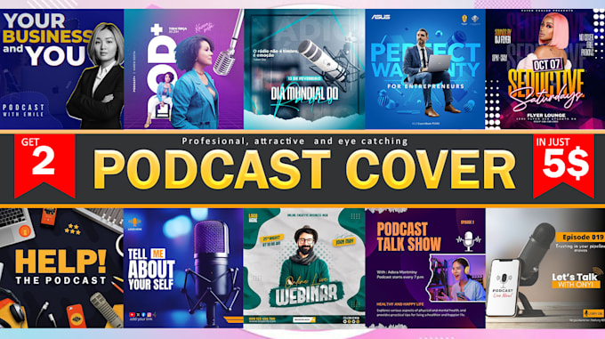 Gig Preview - Design professional and premium podcast cover art and logo