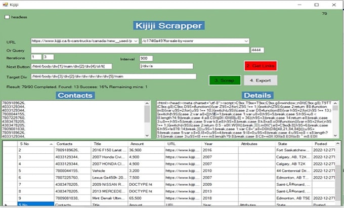 Gig Preview - Scrap listings and auctions data from kijiji craigslist autotrader