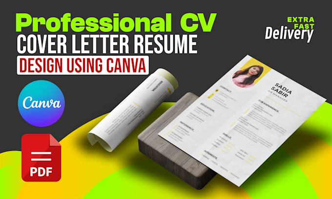 Gig Preview - Modern professional CV and cover letter design in canva