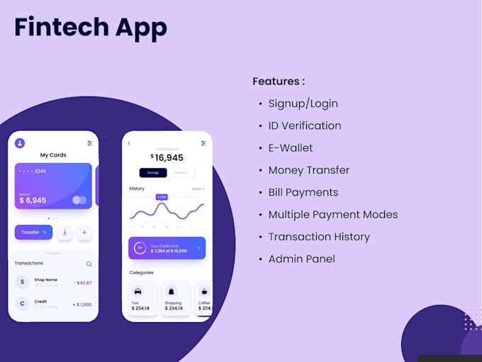 Gig Preview - Develop fintech mobile app, payment app, crypto app, finance app, wallet app