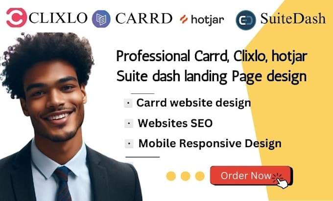 Gig Preview - Create carrd hotjar clixlo and  suite dash landing page