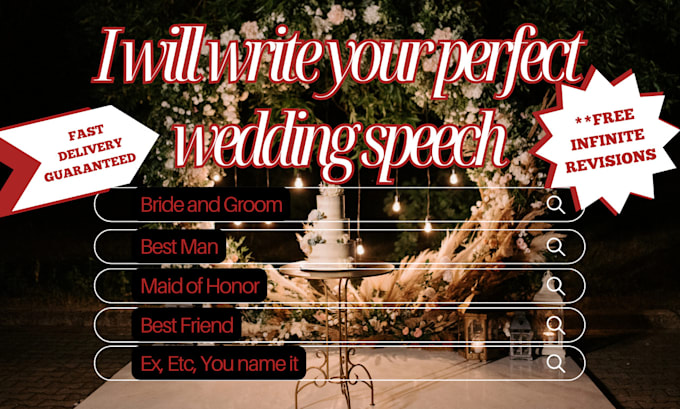 Gig Preview - Write heartfelt speech for your wedding