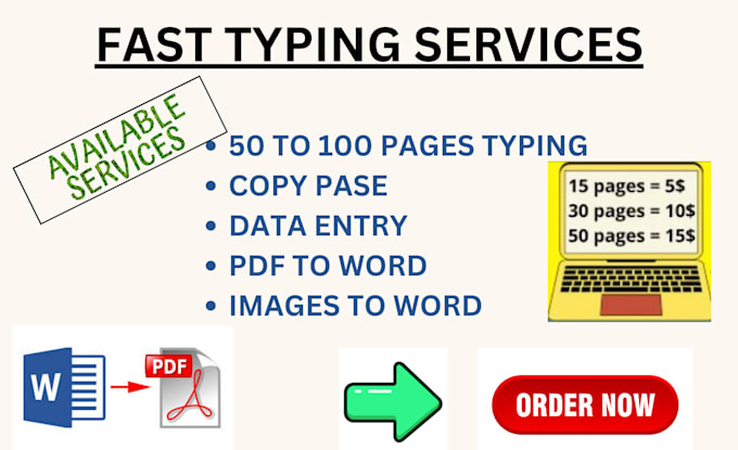 Gig Preview - Do fast typing, accurate typing and document typing services