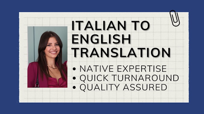 Gig Preview - Translate your documents from italian to english