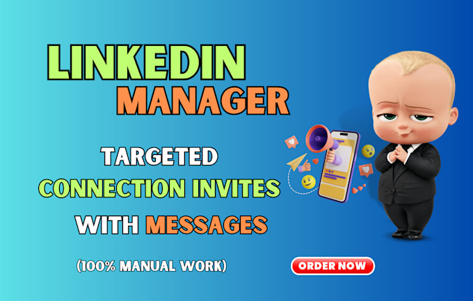 Gig Preview - Be your linkedin marketing manager and send a connection request with messages