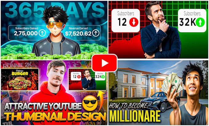 Gig Preview - Design attractive amazing best youtube thumbnails design