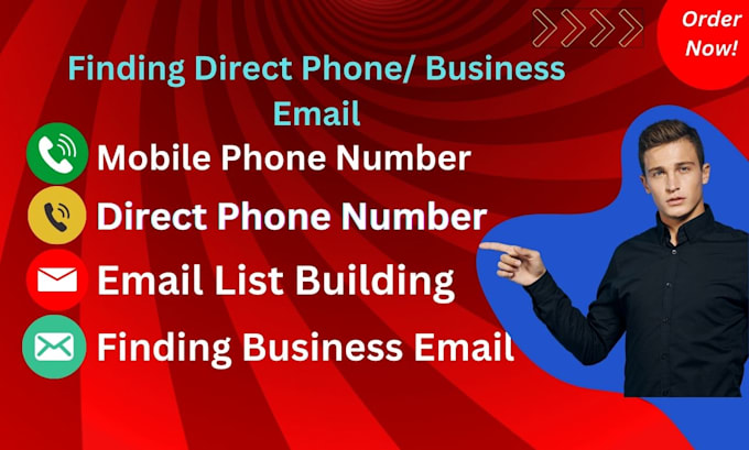 Gig Preview - Lookup email address or direct cell phone number with b2b leads