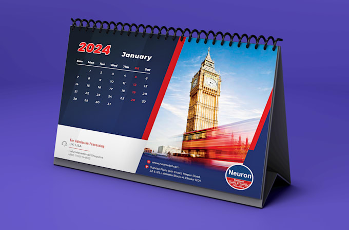 Gig Preview - Professional desk or wall calendar design for 2025