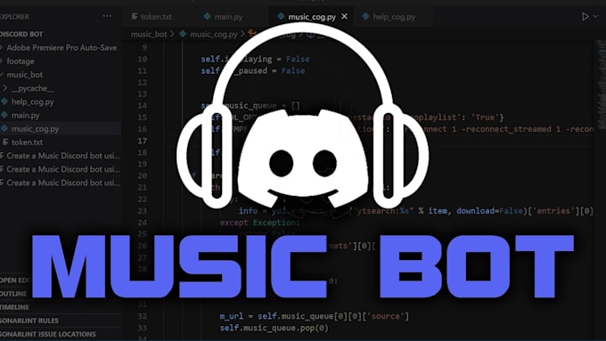 Gig Preview - Develop discord music bot, music streaming bot, telegram music bot, aio bot