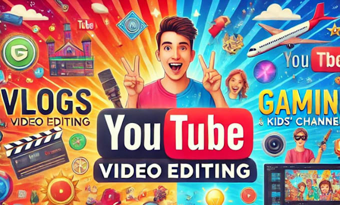 Gig Preview - Do youtube video editing for your vlog gaming and kids channel